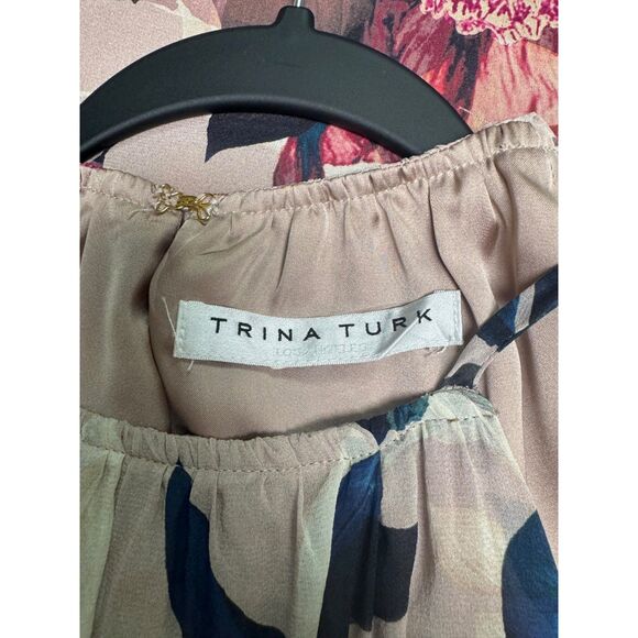 TRINA TURK Seraphima Faye Floral Silk Blend Mini Dress, Sz 10 - Picture 5 of 7